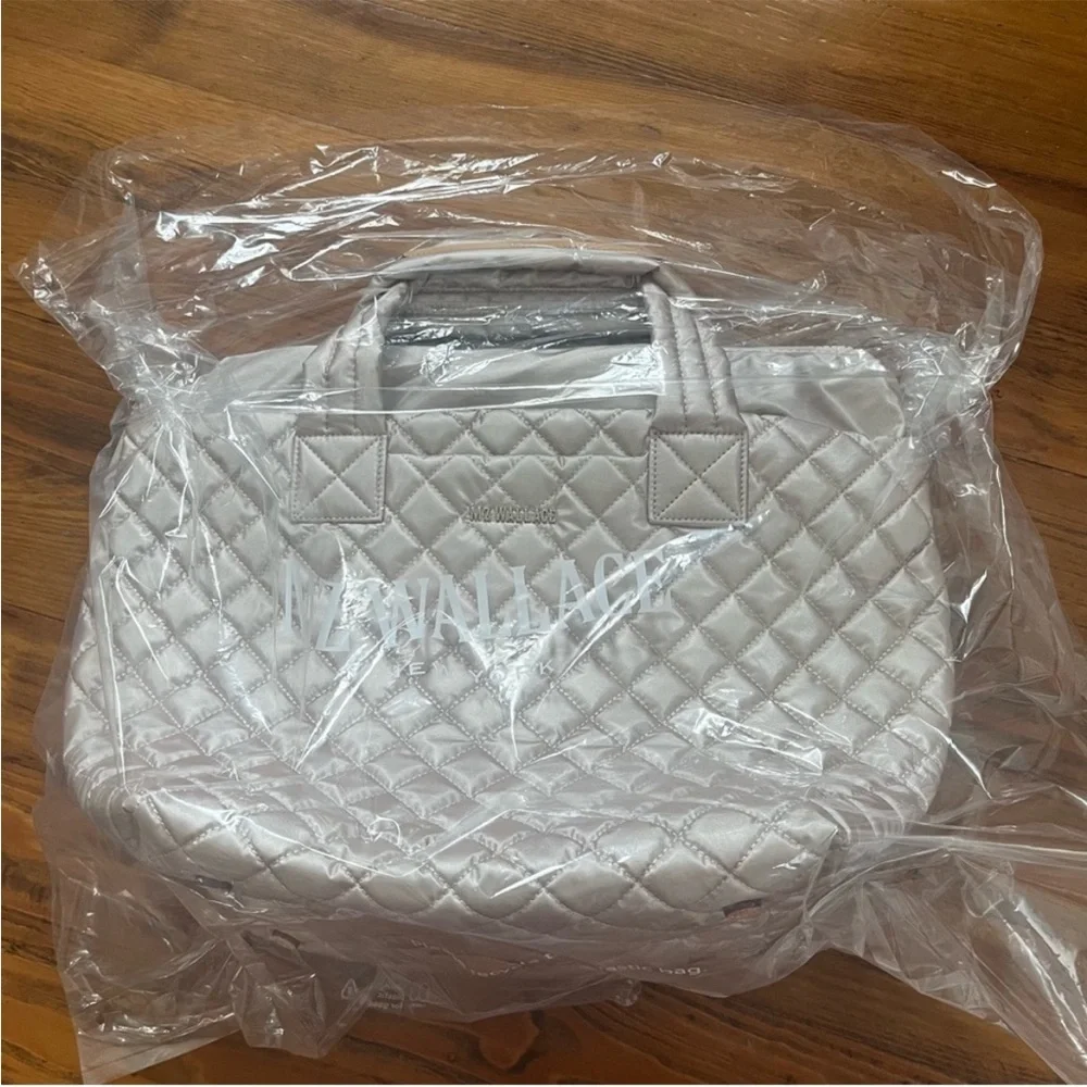 MZ Wallace Pale Rose Gold Metallic Small Metro Tote Deluxe - NEW w TAGS - Picture 7 of 16